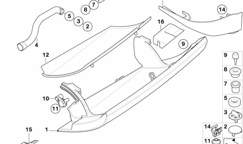 Bisagra de guantera OEM 51162752820 para MINI R56, R56 LCI, Clubman R55, Cabrio R57, Coupé R58, Roadster R59... y más. Original MINI.