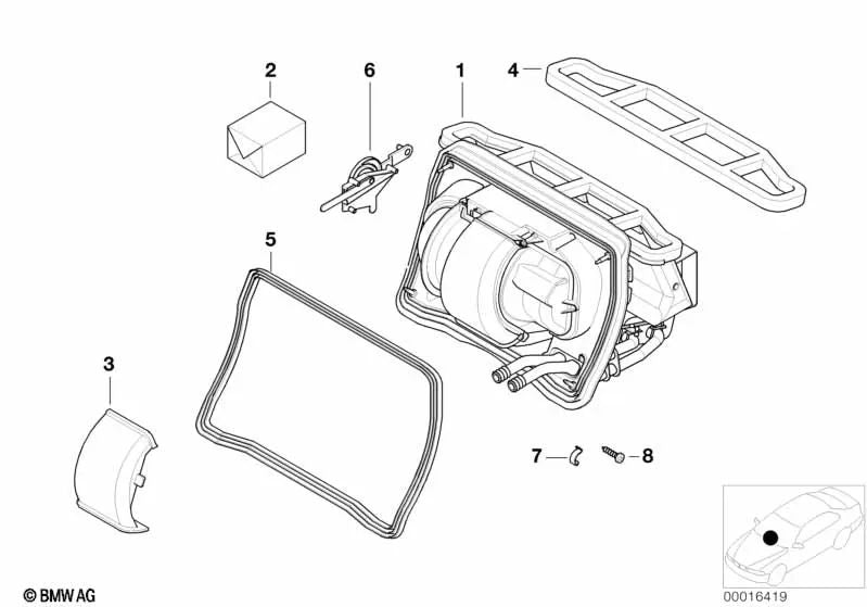 Engranaje calefacción OEM 64118372777 para BMW Serie 3 E46, 316i M43. Original BMW.