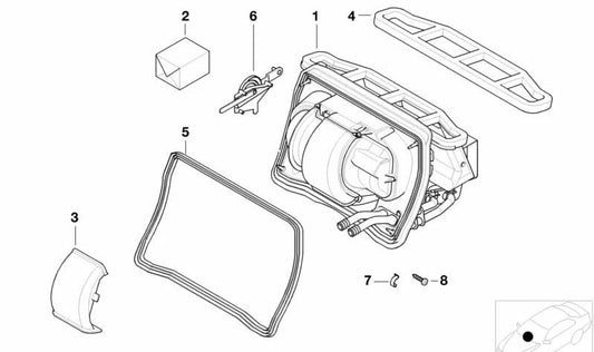 Set of small pieces and heating lever Oem 64118372778 for BMW E46. Compatible with air conditioning systems. Original BMW.