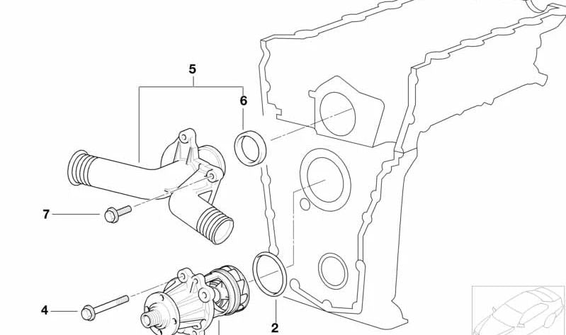 Caja del termostato con termostato OEM 11531743017 para BMW E36, Z3... y más. Original BMW.