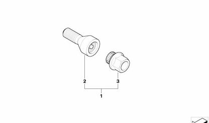 Tornillo de rueda para BMW E81, E82, E87, E88, E46, E90, E91, E92, E93, E60, E61, E63, E64, E85, E86, MINI R50, R52, R53 (OEM 36136786481). Original BMW