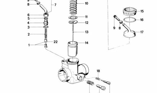 OEM screw 13111254917 for BMW Motorrad R50, R50/2, R50S, R60, R60/2, R69 and R69S. Original BMW.