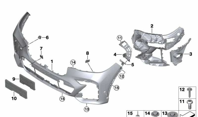 Soporte de matrícula delantera OEM 51118069978 para BMW X7 {G07: xDrive40d, xDrive40i, xDrive50i, xDriveM50i} (producción 2018-2022). Original BMW.
