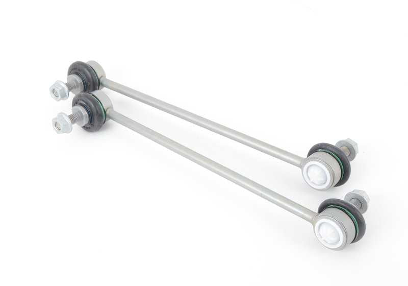 Kit reparación bieletas estabilizadoras OEM 31352241254 para BMW E46. Incluye 2 bieletas delanteras y 4 tuercas hexagonales con brida. Original BMW.