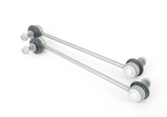 Kit reparación bieletas estabilizadoras OEM 31352241254 para BMW E46. Incluye 2 bieletas delanteras y 4 tuercas hexagonales con brida. Original BMW.