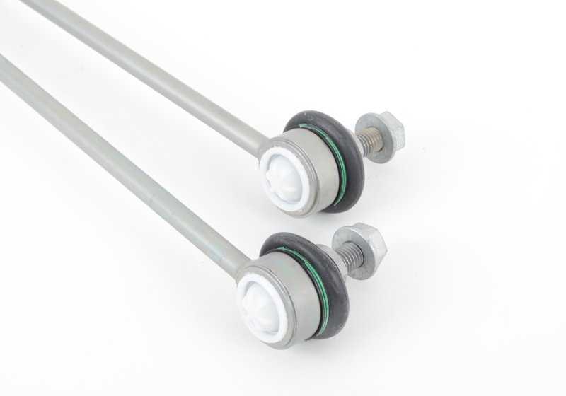 Kit reparación bieletas estabilizadoras OEM 31352241254 para BMW E46. Incluye 2 bieletas delanteras y 4 tuercas hexagonales con brida. Original BMW.