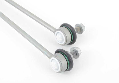 Kit reparación bieletas estabilizadoras OEM 31352241254 para BMW E46. Incluye 2 bieletas delanteras y 4 tuercas hexagonales con brida. Original BMW.