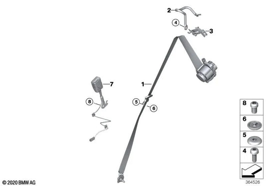 Obergurt rechts vorne für BMW I12, I12N (OEM 72117471136). Original BMW
