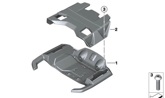 Placa adaptadora Topcase OEM 46549445300 para motos BMW CE04 (K07). Original BMW Motorrad.