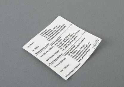OEM 7121212135 Plaque indicative de film pour BMW E36, E46, E39, E60, E61, Z3, E85, E86. BMW d'origine.