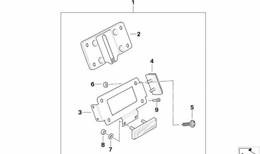 Suporte de registro com Inserir OEM rosqueado 63217679945 para BMW Motorrad R12, 2000, 2002, 321. BMW Motorrad original.