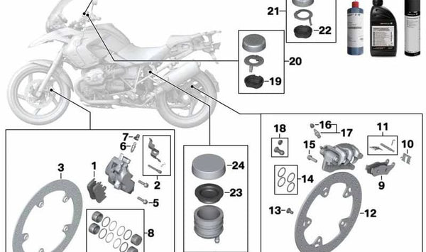 Disco de freno delantero OEM 34117711427 para BMW Motorrad R 1200 GS (RK25) y R 1200 GS Adventure. Compatible con modelos fabricados entre 2007 y 2013. Original BMW Motorrad.