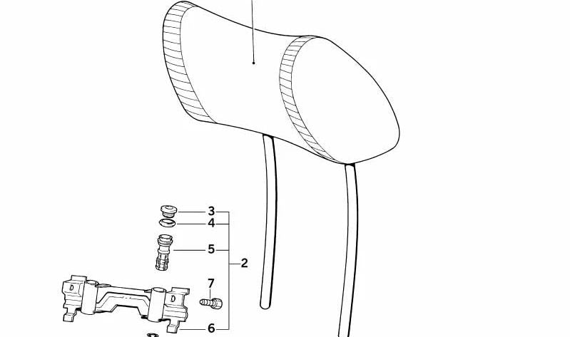 OEM 52201916156 Suporte para apoio de cabeça traseira para BMW E30. Peça original da BMW.
