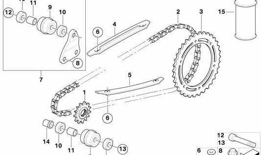 Oem Rueda Eixo 27727696720 para BMW Motorrad K1, K100, K100LT, K100RS, K100RT, K1100LT, K1100RS, K75, K75C, K75RT, K75S. BMW Motorrad original.