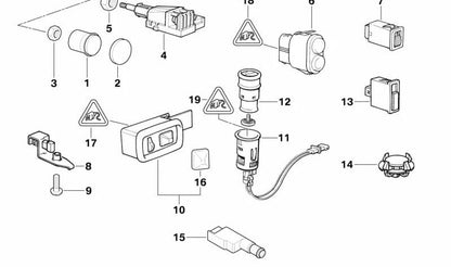 Botón para interruptor de luces OEM 61318401270 para BMW E36, Z3. Original BMW.