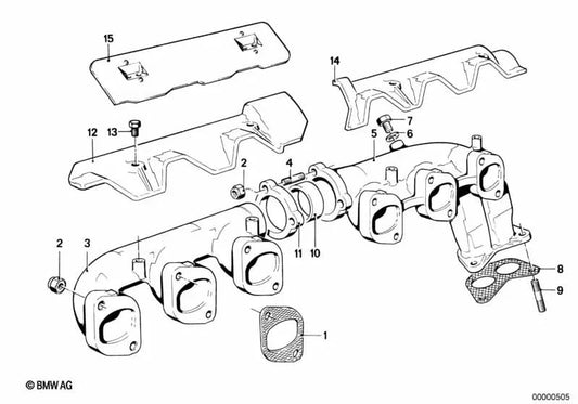 Junta sem amianto para BMW E21, E12, E28, E24, E23 (OEM 18111245500). BMW original