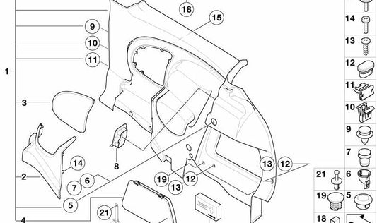 Rejilla altavoz derecha acabado MATT CHROM OEM 51437120180 para MINI R50, R53. Original MINI.