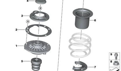Cojinete superior de suspensión delantero OEM 31305A01E35 para MINI F56, F57, F54, F55, F60. Pieza original MINI.