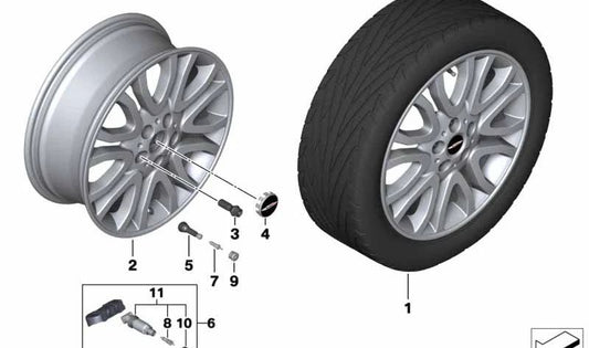 Llanta de aleación ligera 18" spectre gris OEM 36116884892 para MINI F56, F55, Cabrio F57. Original MINI.