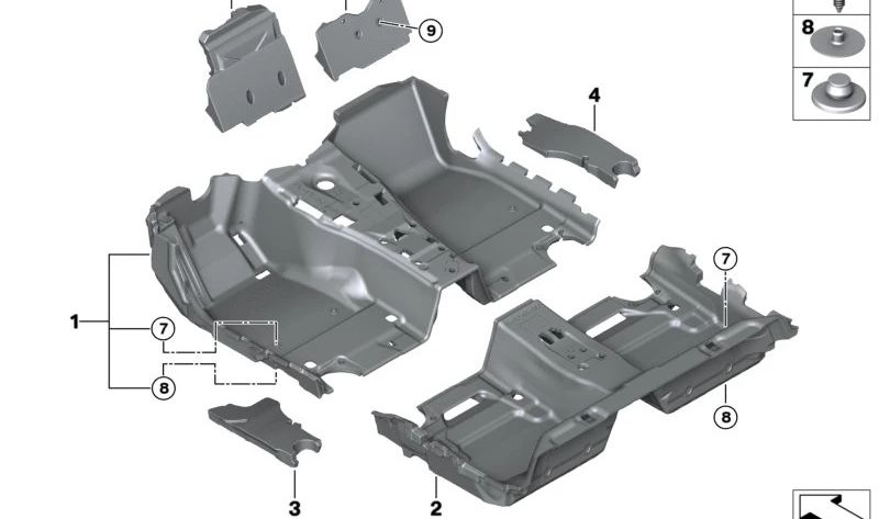 Insert retainer for BMW 5 Series E60, E61, G60, G61, G68, 7 Series F04, G70 (OEM 51487117545). Original BMW