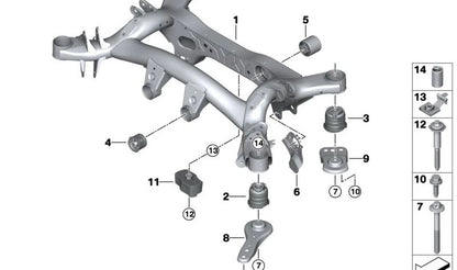Silentblock trasero delantero OEM 33316877260 para BMW G42, G20, G21, G28, G22, G23, G26, G29. Original BMW.