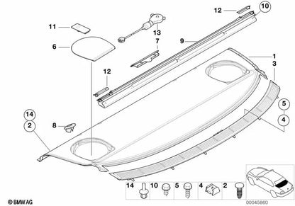Estante para BMW Serie 3 E46 (OEM 51468289516). Original BMW.