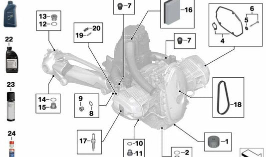Correa Poly-V OEM 11318528385 para motos BMW R1200GS, R1200GS Adventure, R1200RT, R nineT... y más. Original BMW Motorrad.