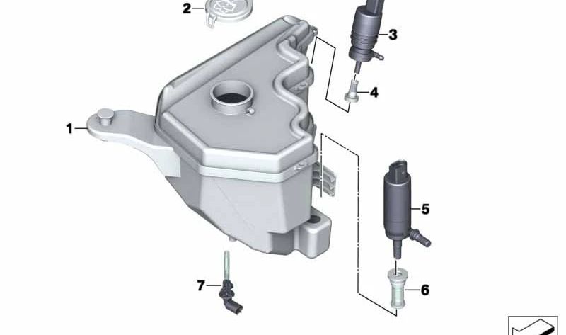 Depósito limpiaparabrisas faros OEM 61667192855 para BMW E89. Original BMW.