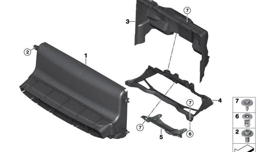 Conducto de aire central delantero OEM 51757368605 para BMW i3 (I01). Original BMW.