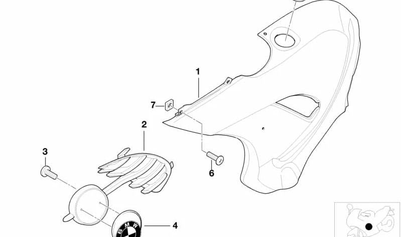 Reja con soporte plaquita izquierda OEM 46637652671 para motos BMW F 650 GS, F 650 GS Dakar. Original BMW Motorrad.