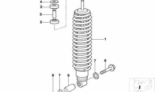 Front spring OEM 31422317362 for bmw r 1100 RT motorcycles, R 850 RT, R 1150 RT. Original BMW Motorrad.