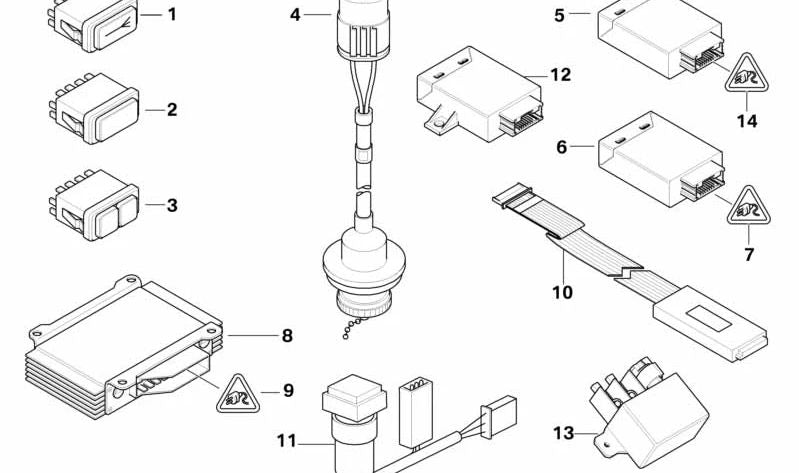Interruptor mando a distancia OEM 61318357013 para BMW E36, E46, E39, E60, E60N, E61, E61N. Original BMW.