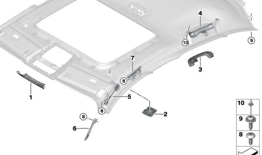 Die Bords für den Backvisor OEM 51449490241 für BMW G26 (Serie 4 Grand Coupé). Original BMW.