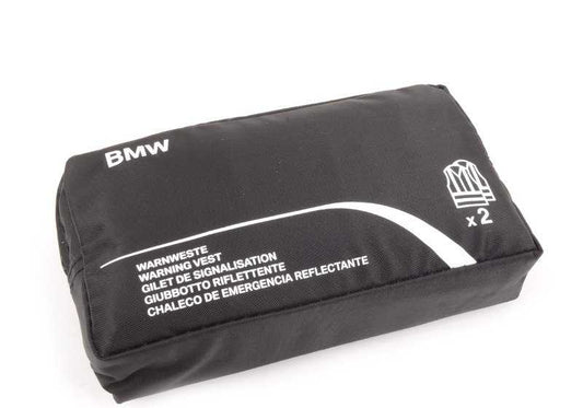 Set de chalecos reflectantes OEM 82262288693 para BMW y MINI {E81,E82,E87,E88,F20,F21,F40,F22,F23,F45,F46,E30,E90,E91,E92,E93,F30,F31,F34,F80,G20,G21,G28,F32,F33,F36,F82,F83,E28,E34,G30,G31,E63,E64,G32,E32,E65,E66,G11,G12,E31,G14,G15,E84,F48,F39,E83,
