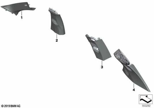 Alcantara B-pillar cover right for BMW X5 F95, G05, X7 G07 (OEM 51435A0D9C2). Original BMW