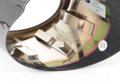 Embellecedor de salida de escape cromado derecho OEM 18307534962 para BMW E70, E71. Original BMW.