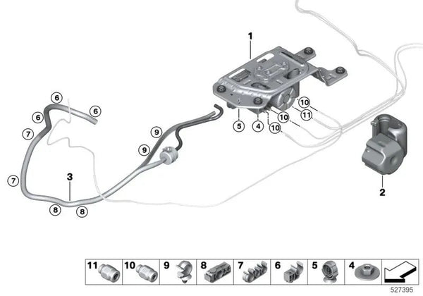 Sistema de alimentación de aire OEM 37205A5D5D5 para BMW X5 G05, X5L G18, X6 G06, X7 G07. Original BMW.