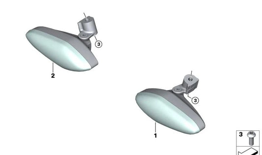 OEM 63135A930 left address indicator for bmw R 18, R 18 Classic (K34) motorcycles. Original BMW Motorrad.