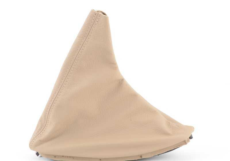Coperchio a leva del freno a mano in pelle per BMW 3 E46 (OEM 3440827929). BMW originale.