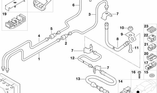 Suporte esquerdo para Pantiguillo/freio 34301163685 para BMW E36, Z3. BMW original.