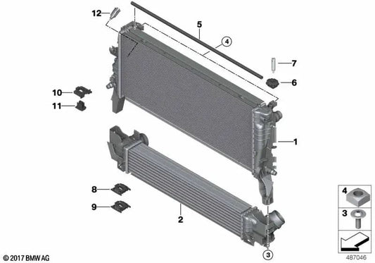 Intercooler para BMW F52, F45, F48, F49, F39 (OEM 17517617600). BMW original