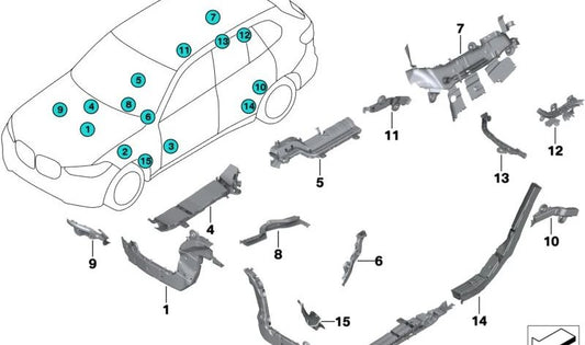 Canaleta de cables trasera derecha OEM 61139867713 para BMW X3 G08, G08N; X5 F95, F95N, G05, G05N, G18, G18N; X6 F96, F96N, G06, G06N; X7 G07, G07N. Original BMW.