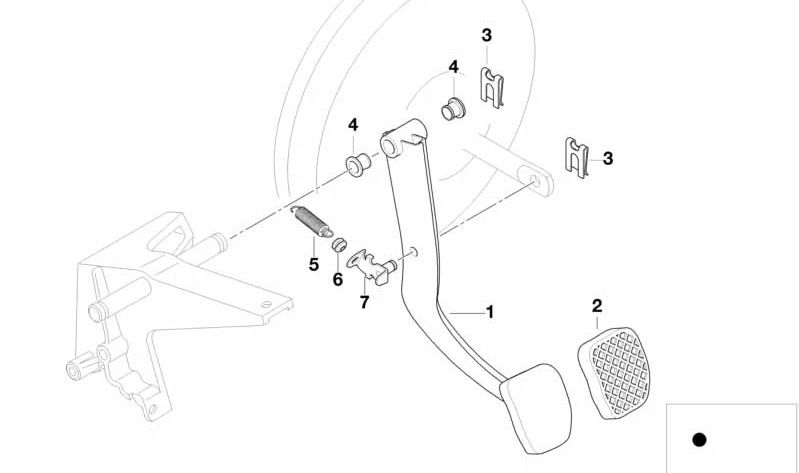 Cubierta de pedal OEM 35211160658 para BMW E81, E82, E87, E88, F20, F21, F22, F23, F87, E36, E46, E90, E91, E92, E93, F30, F31, F34, F80, F32, F33, F36, F82, F83, E84, E83, F25, F26, Z1, Z3, E85, E86, E89. Original BMW.