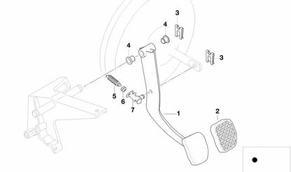 Cubierta de pedal OEM 35211160658 para BMW E81, E82, E87, E88, F20, F21, F22, F23, F87, E36, E46, E90, E91, E92, E93, F30, F31, F34, F80, F32, F33, F36, F82, F83, E84, E83, F25, F26, Z1, Z3, E85, E86, E89. Original BMW.