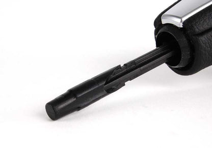 Pomo de cambio automático en piel y cromo OEM 25167570652 para BMW E81, E82, E87, E87N, E88, E90, E90N, E91, E91N, E84, E89. Original BMW.