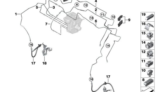 Separador triple OEM 34306783636 para BMW F20, F30, G20, E46, F70, G87, U06, G20N, G21N, G80, G80N, G81, G81N, G22N, G23N, G26E, G26N, G82, G82N, G83, G83N, E60, E60N, E61, E61N, E63N, E64N y MINI F65, F66, U25. Original BMW y MINI.