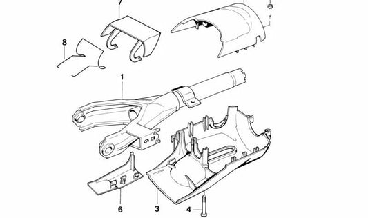 Couverture supérieure de la colonne d'adresse OEM 32311157597 pour BMW E34. BMW d'origine.