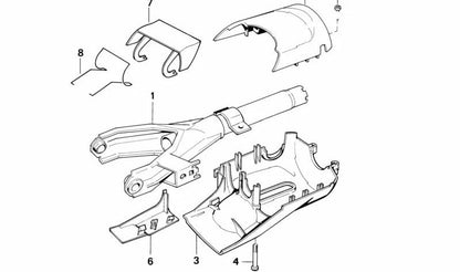 Leva di regolazione dell'inclinazione OEM 32311160652 per BMW E32, E34. BMW originale