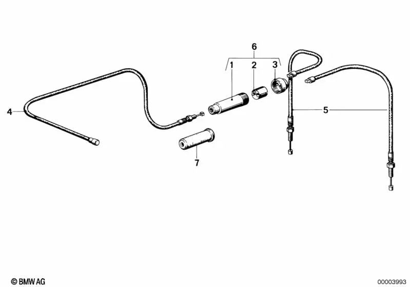 Cable Bowden de arranque OEM 32731240800 para motos BMW R45, R65LS (1978-1985). Original BMW Motorrad.