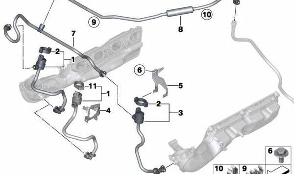 Válvula de ventilación del depósito OEM 13907616719 para BMW F07, F10, F11, F06, F12, F13, F01, F02. Original BMW.